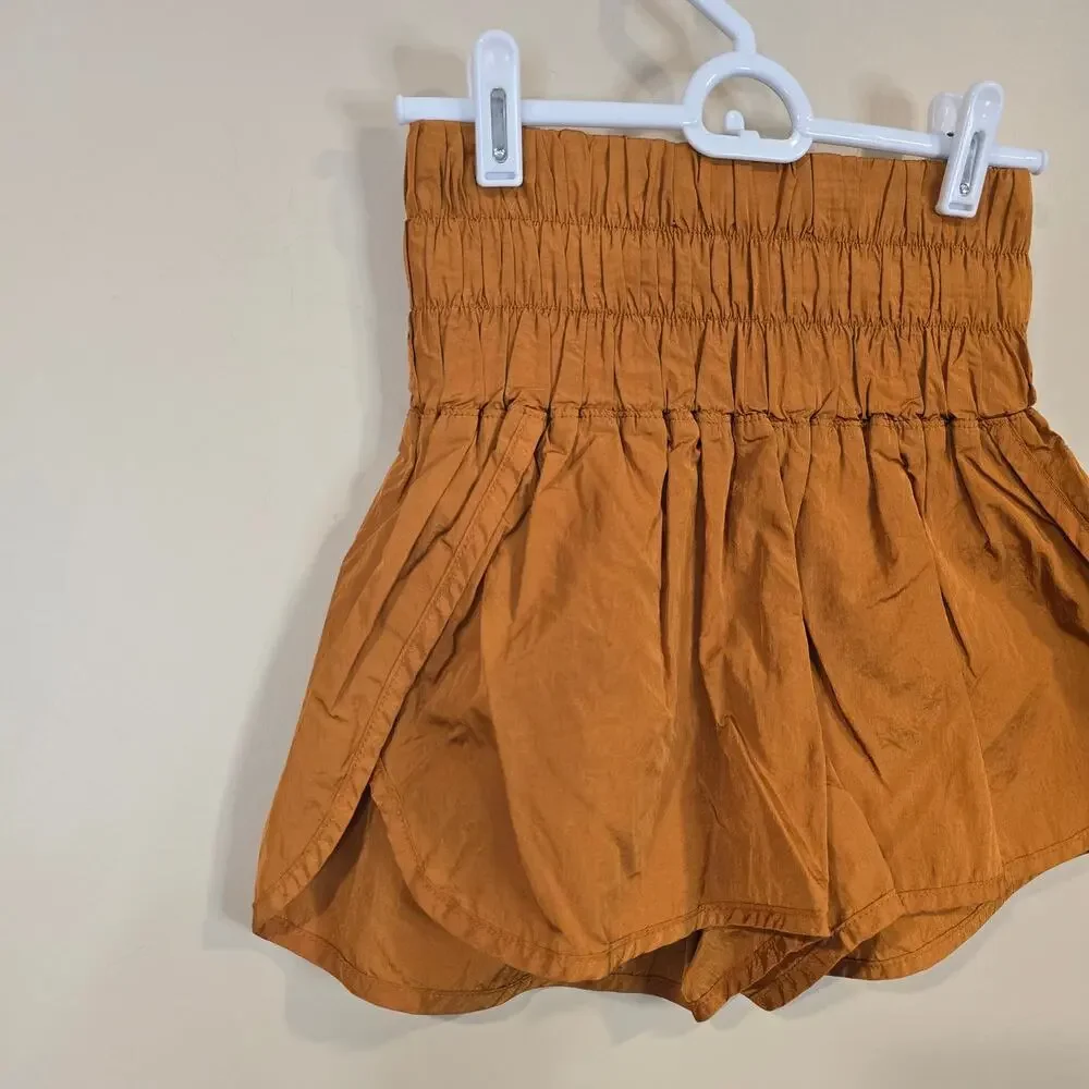 Free People FP Movement The Way Home High Waist Shorts Lined Rust | Small